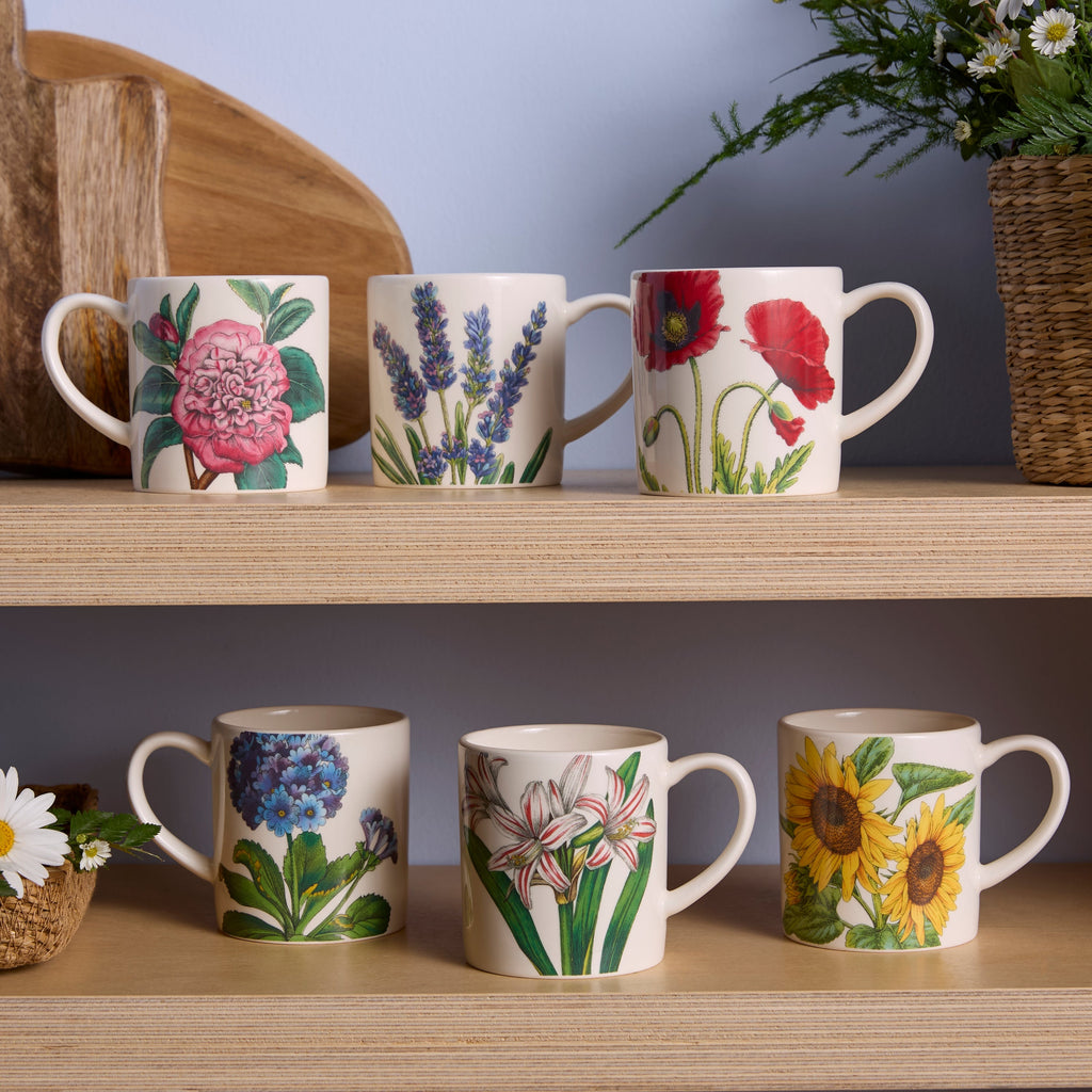 Bloom Garden Coffee Mugs, Set of 6