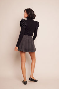 Abbey Skirt in Black Denim