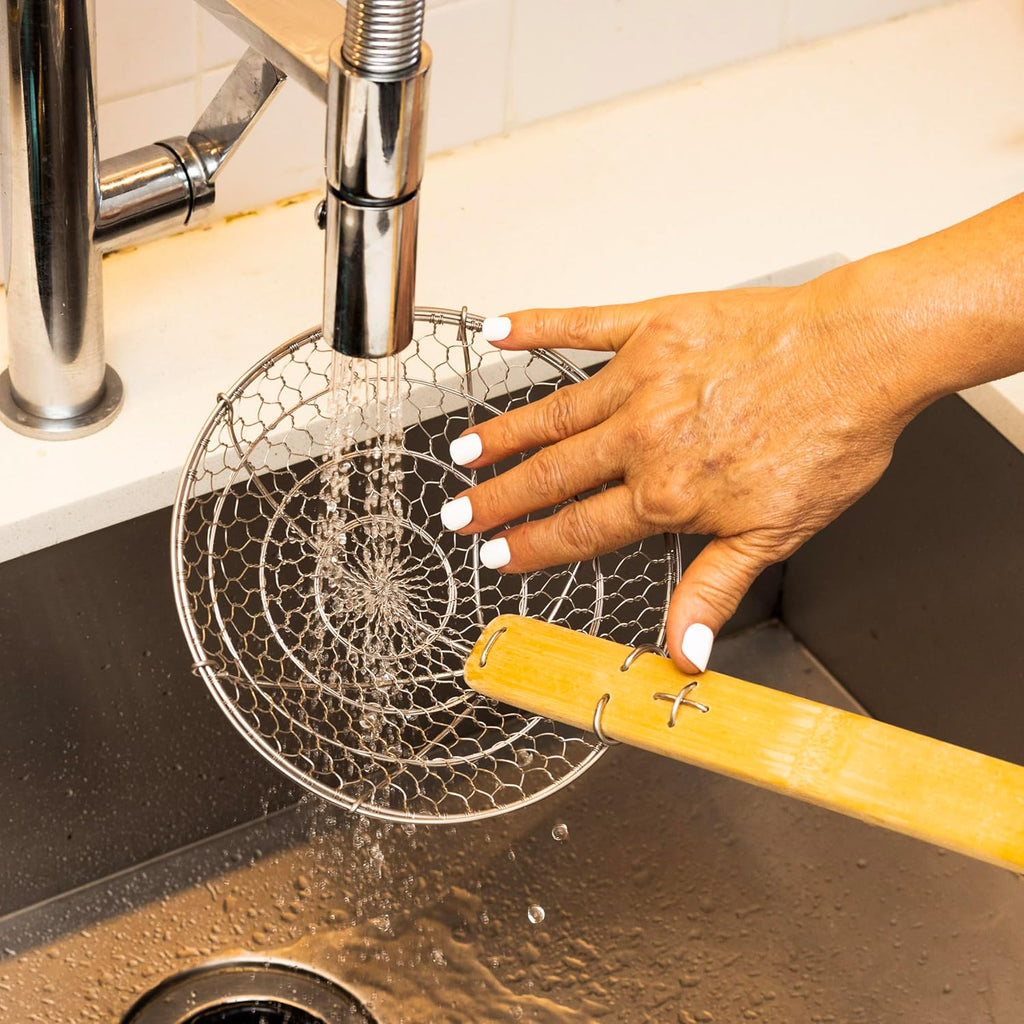 Stainless Steel Spider Strainer in Natural