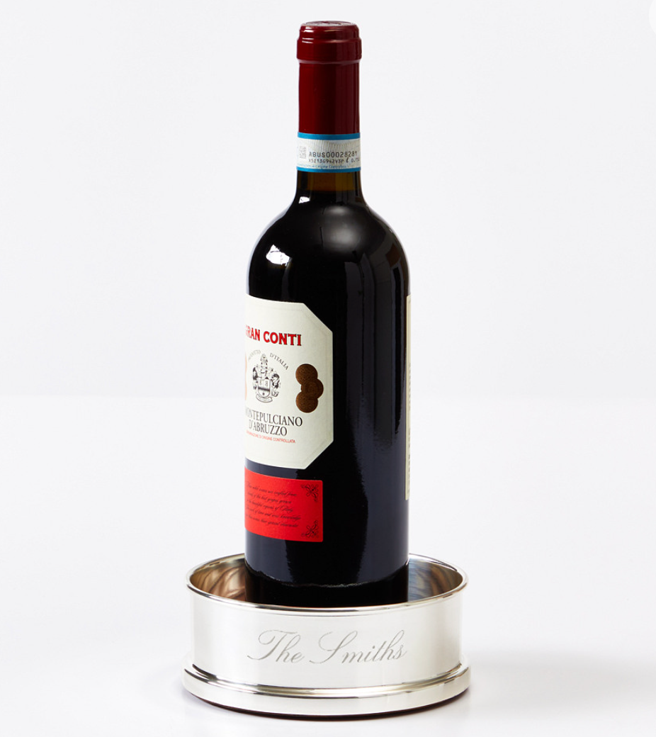Celebration Wine Coaster [Design Template: Lucia PZ - AJ9 Text: "The Smiths"]
