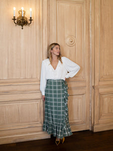 Wrap Skirt in Pin Stripe