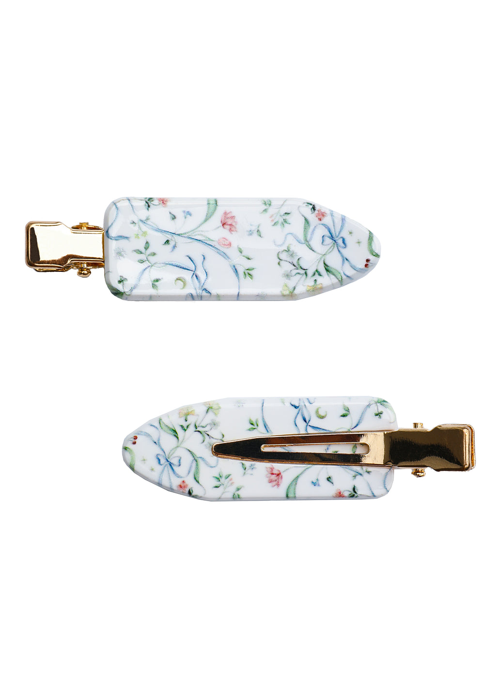 No-Crease Hair Clips in Lily of the Valley Ribbon Bouquet, Set of 2