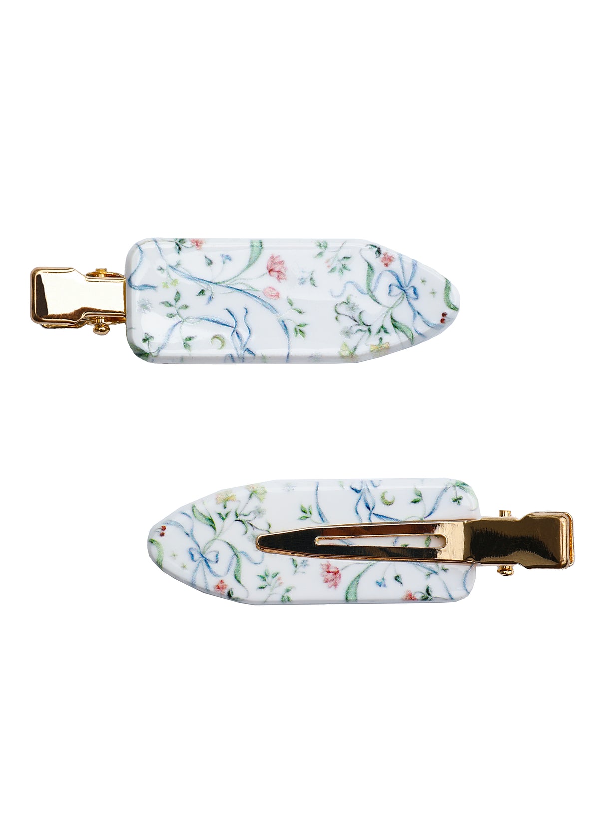 No-Crease Hair Clips in Lily of the Valley Ribbon Bouquet, Set of 2