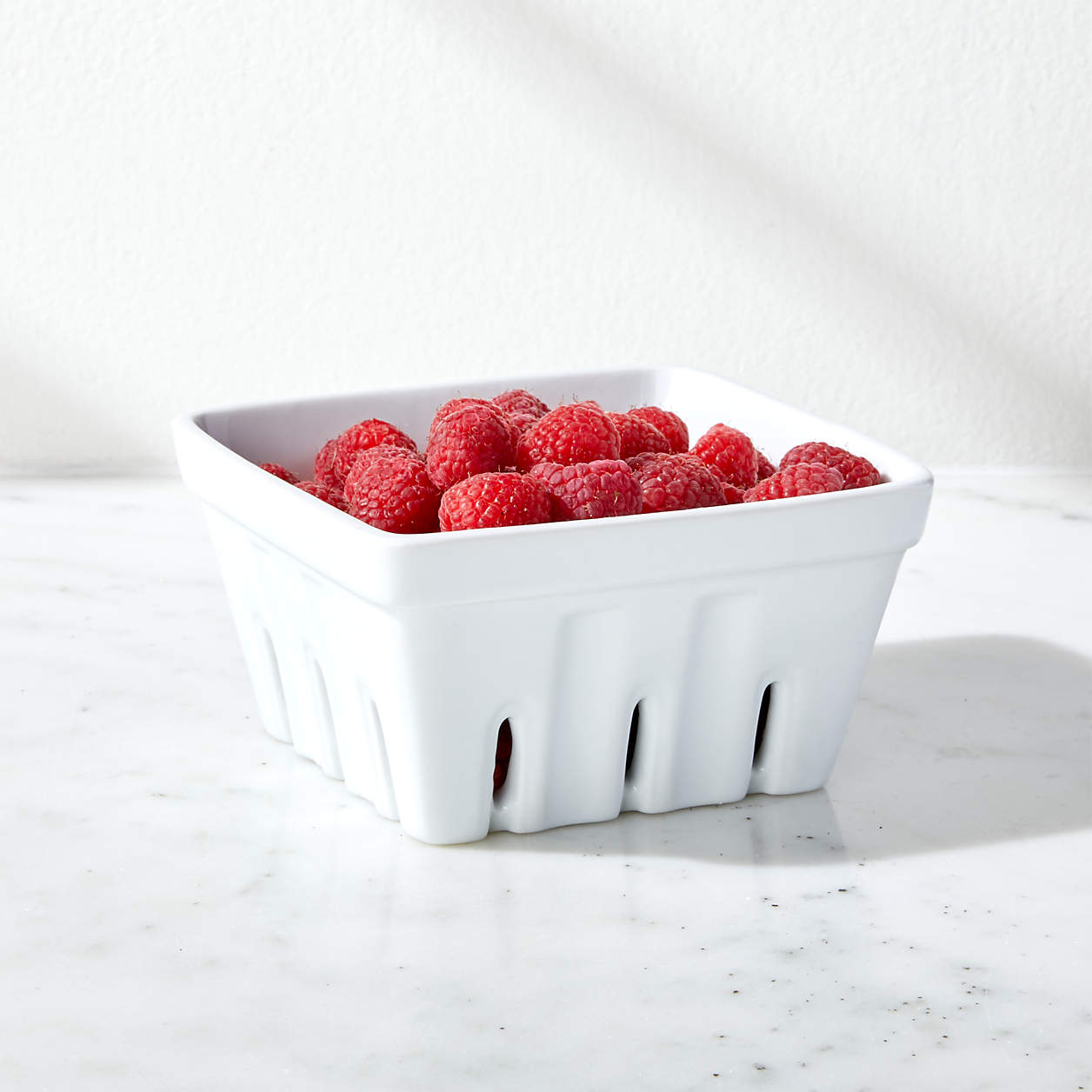 Berry Box White Porcelain Colander