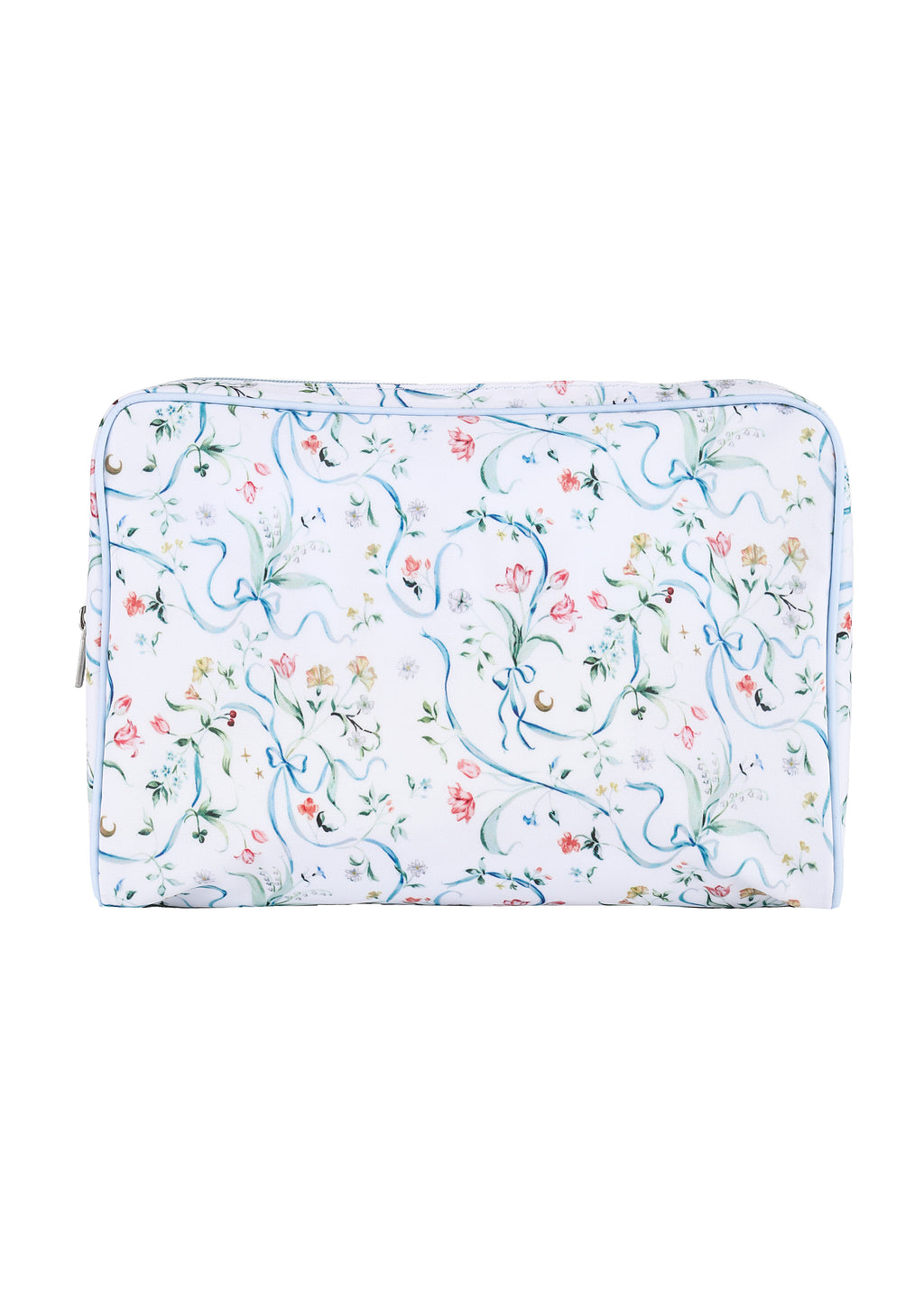 Large Toiletry Bag in Lily of the Valley Ribbon Bouquet
