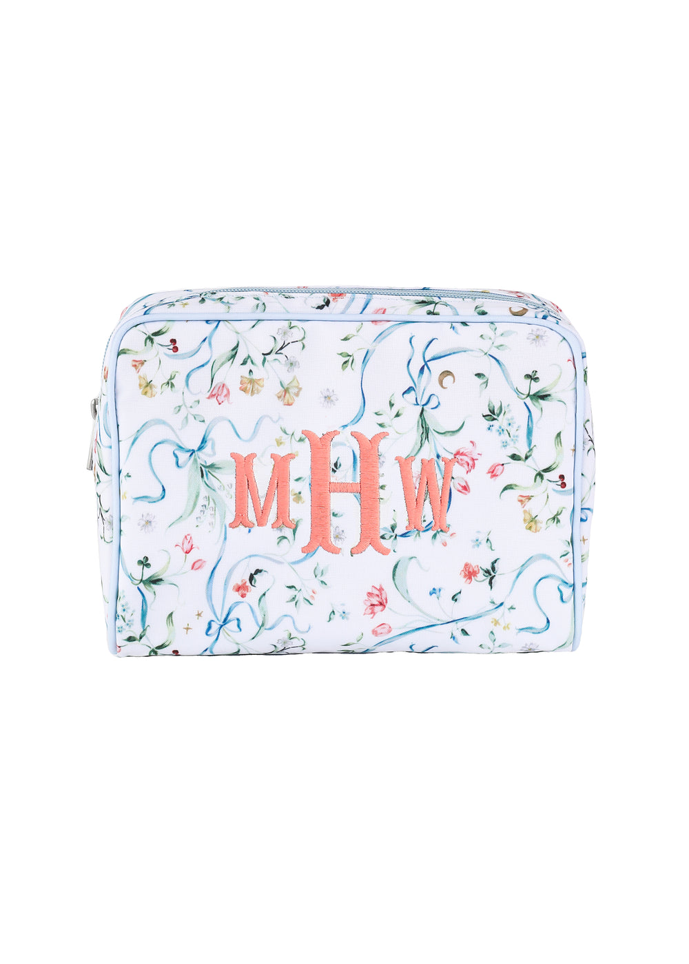 Medium Toiletry Bag in Lily of the Valley Ribbon Bouquet
