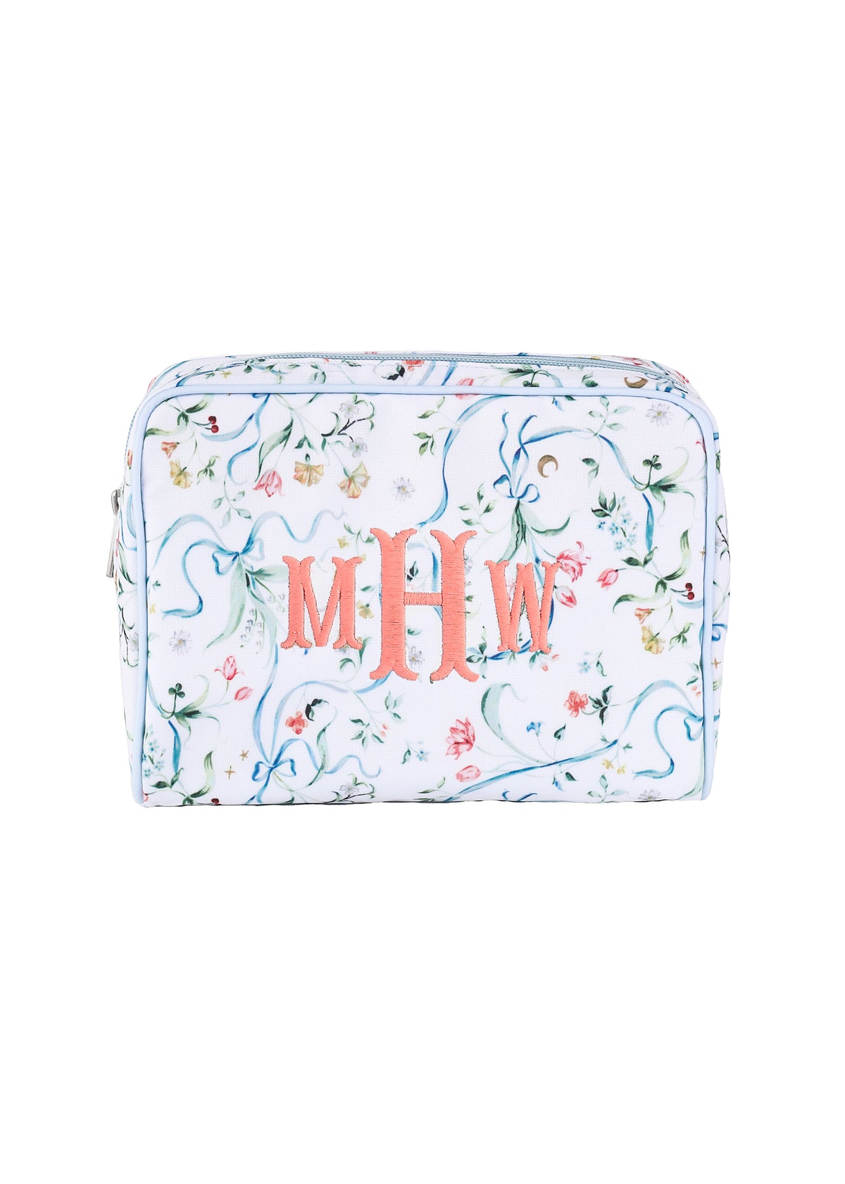 Medium Toiletry Bag in Lily of the Valley Ribbon Bouquet