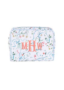 Medium Toiletry Bag in Lily of the Valley Ribbon Bouquet