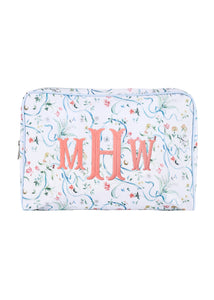 Large Toiletry Bag in Lily of the Valley Ribbon Bouquet