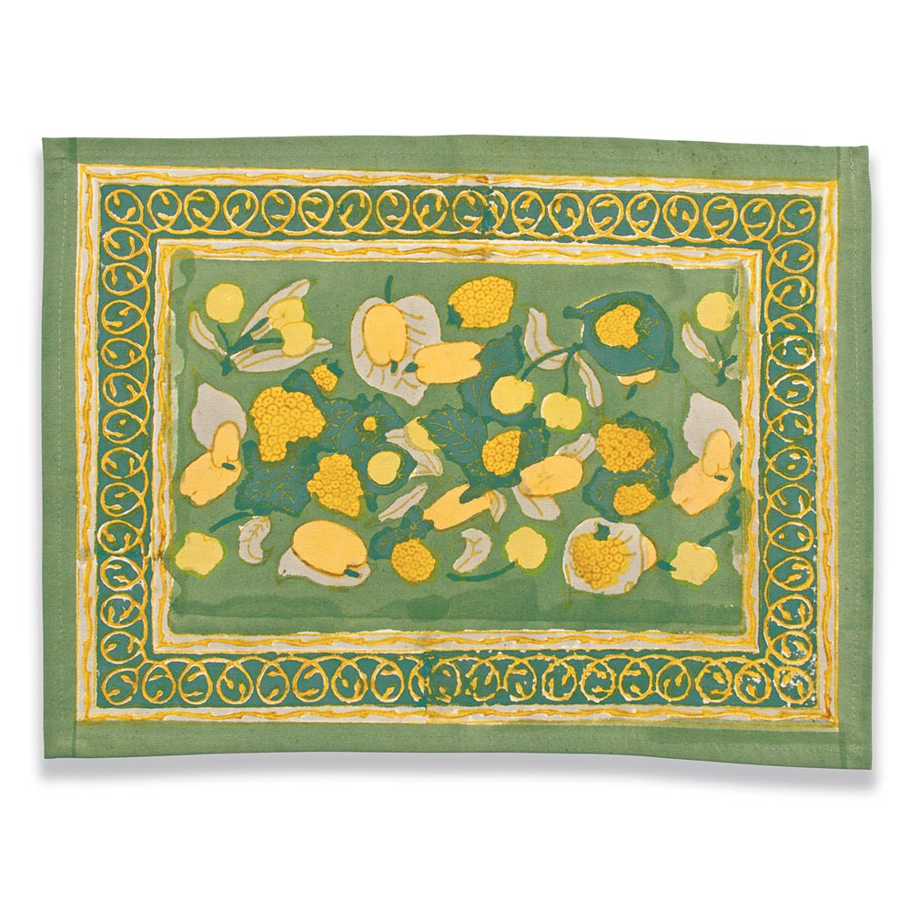 Fruit Mats in Yellow & Green, Set of 6