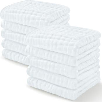 Baby Muslin Cotton Washcloths - Pack of 10
