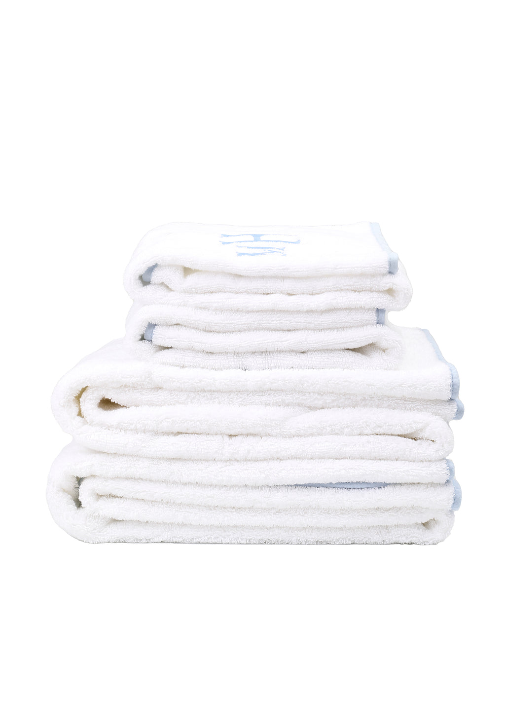 Signature Hand Towel in Light Blue, Set of 2