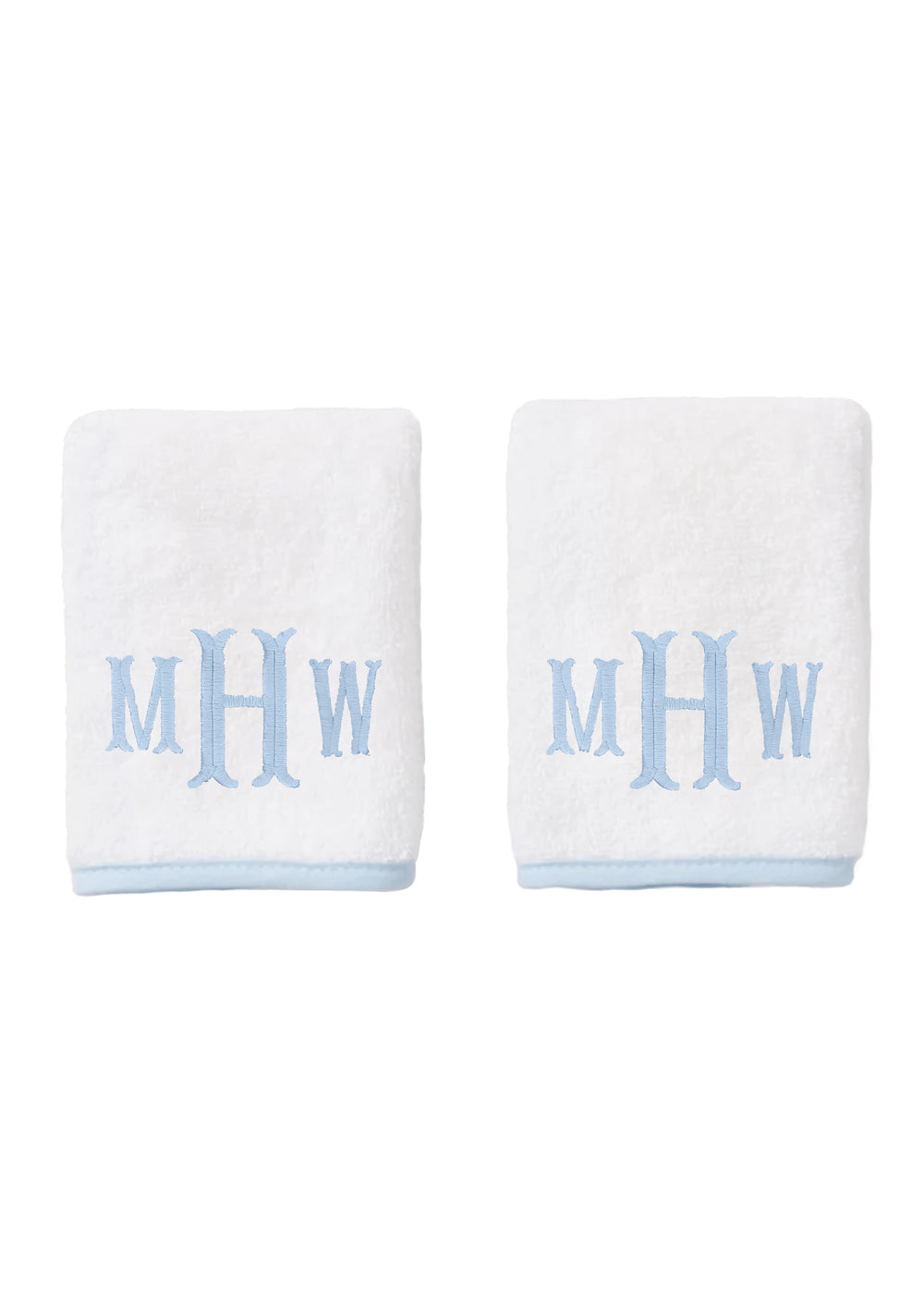 Signature Washcloths in Light Blue, Set of 2