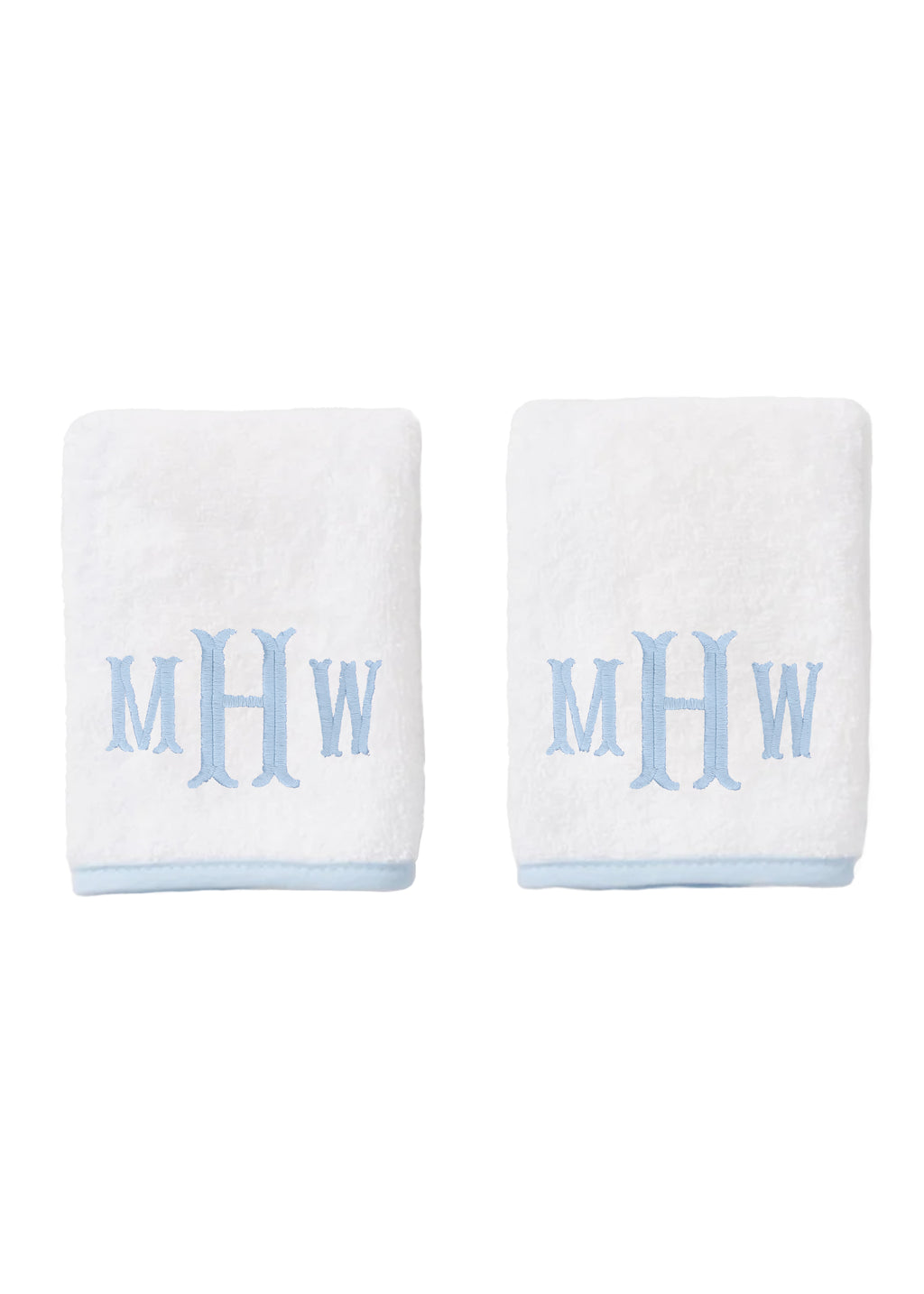 Signature Washcloths in Light Blue, Set of 2