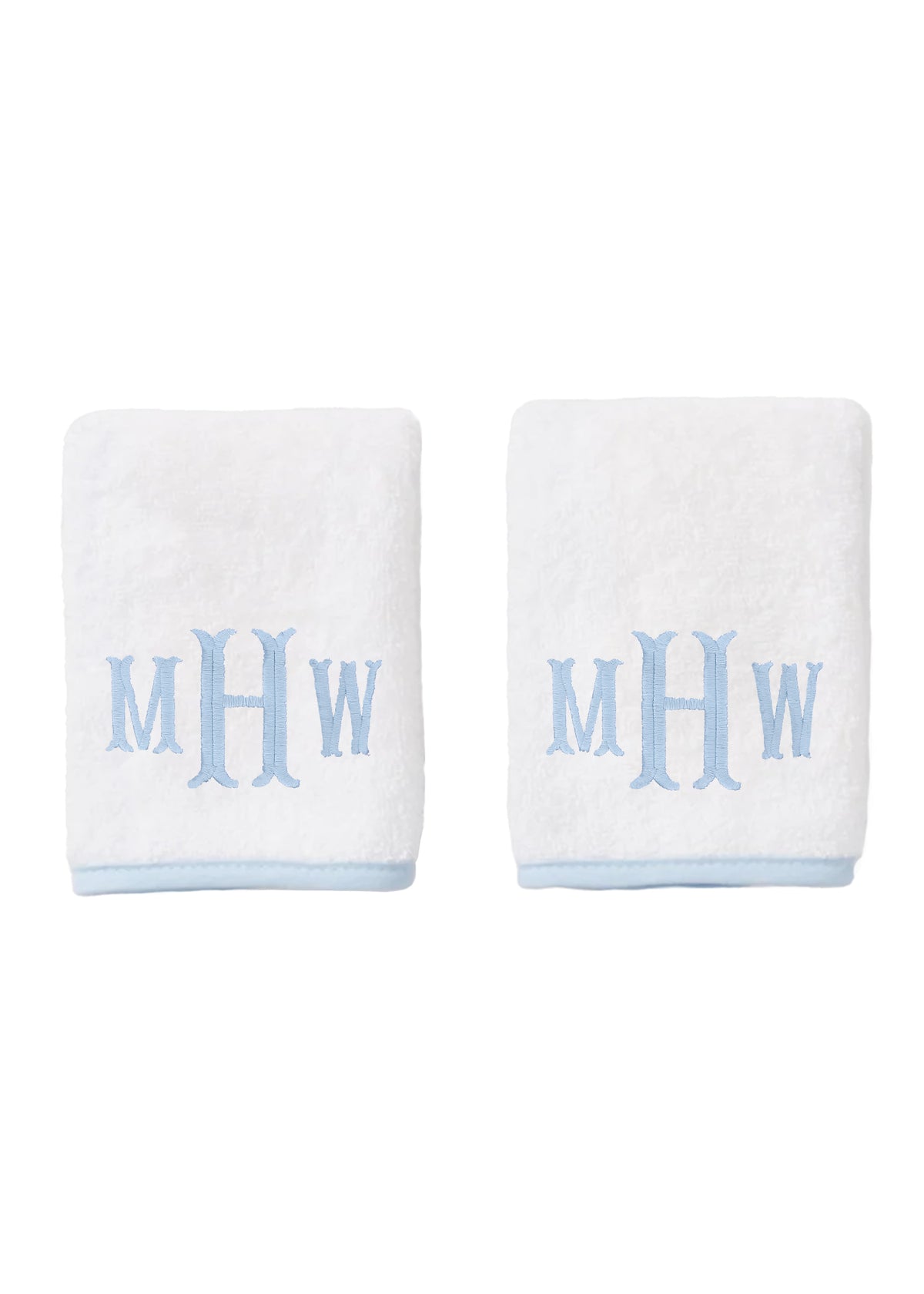 Signature Washcloths in Light Blue, Set of 2