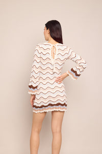 Landon Dress in Ivory Wave Crochet