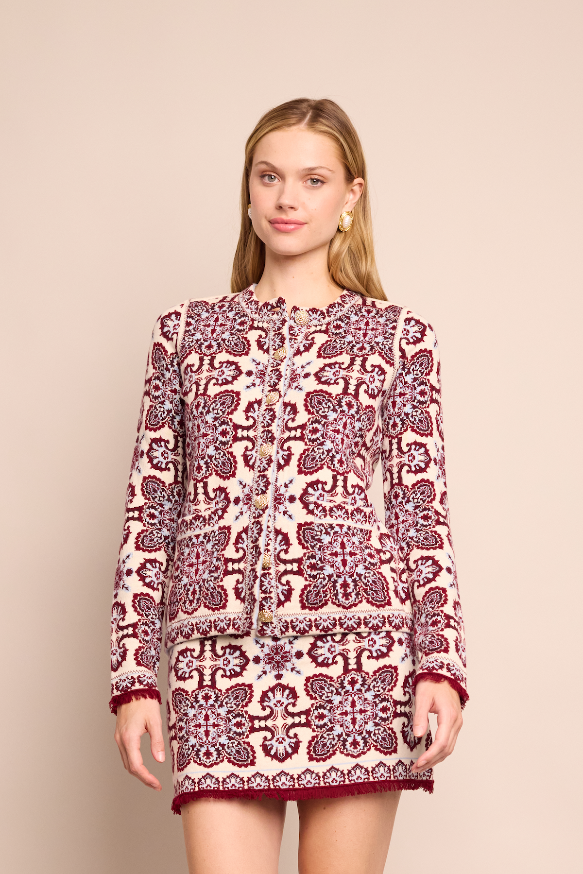 Nara Jacket in Vintage Scarf Ivory