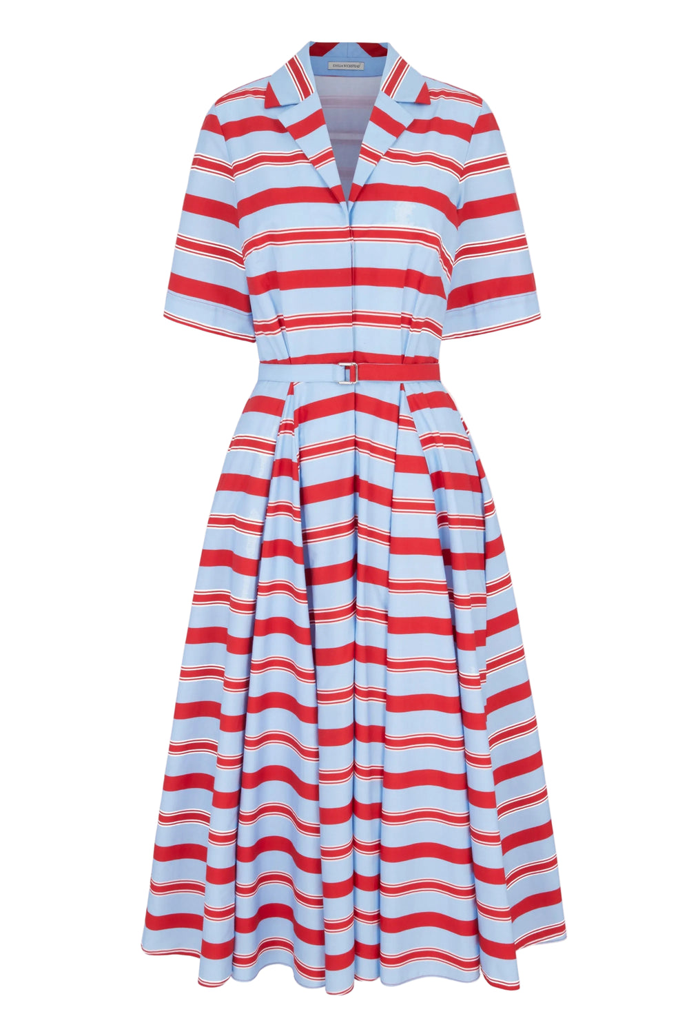 Mella Dress in Blue & Red Striped Cotton Popclan