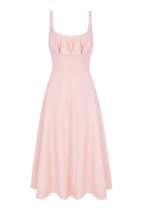 Collins Dress in Light Pink Single Wool Crepe
