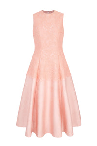 Mara Dress in Pink Embossed Cloque