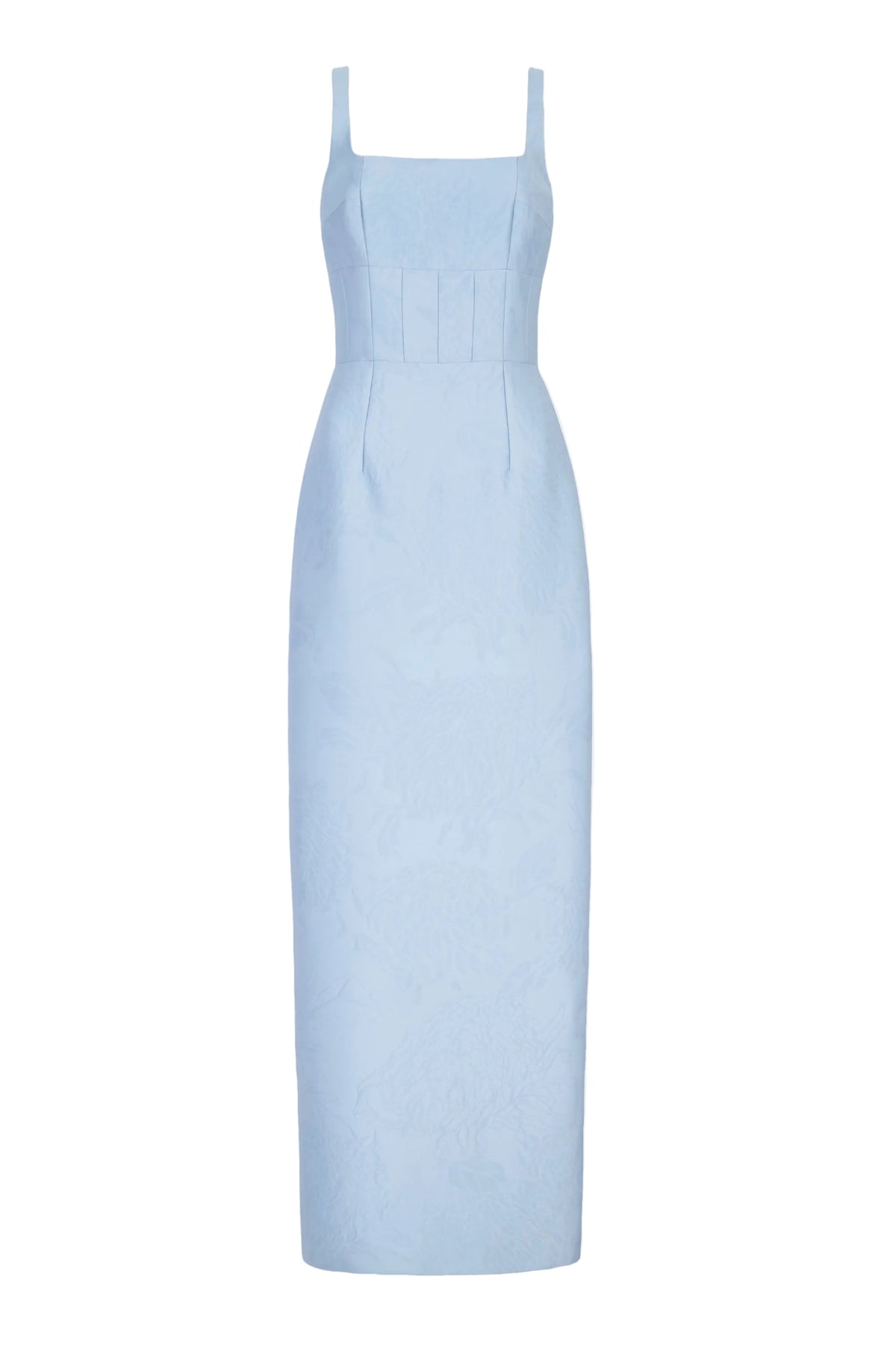 Megara Dress in Icy Blue Embossed Cloque
