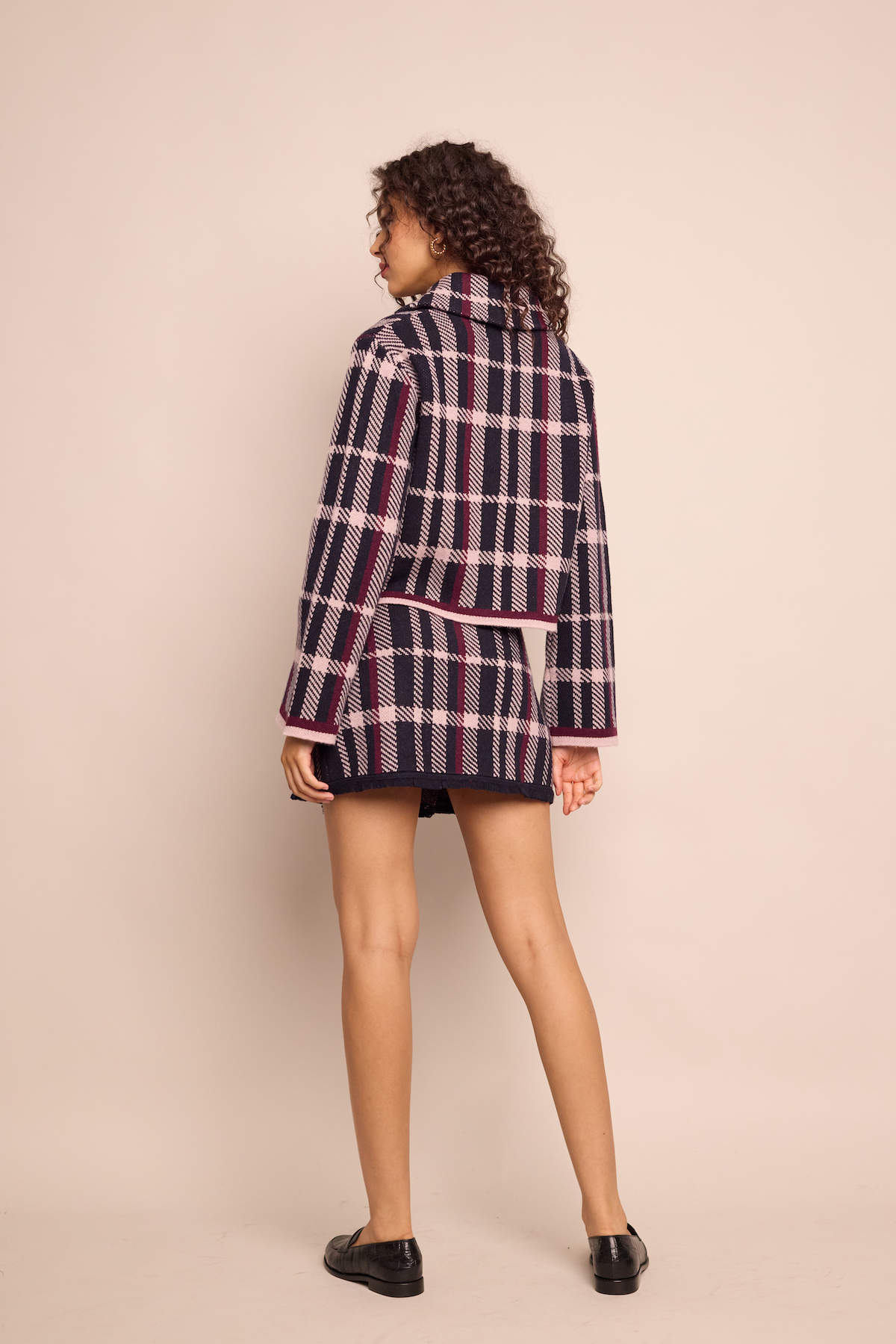 Jodi Mini Skirt in Navy Plaid