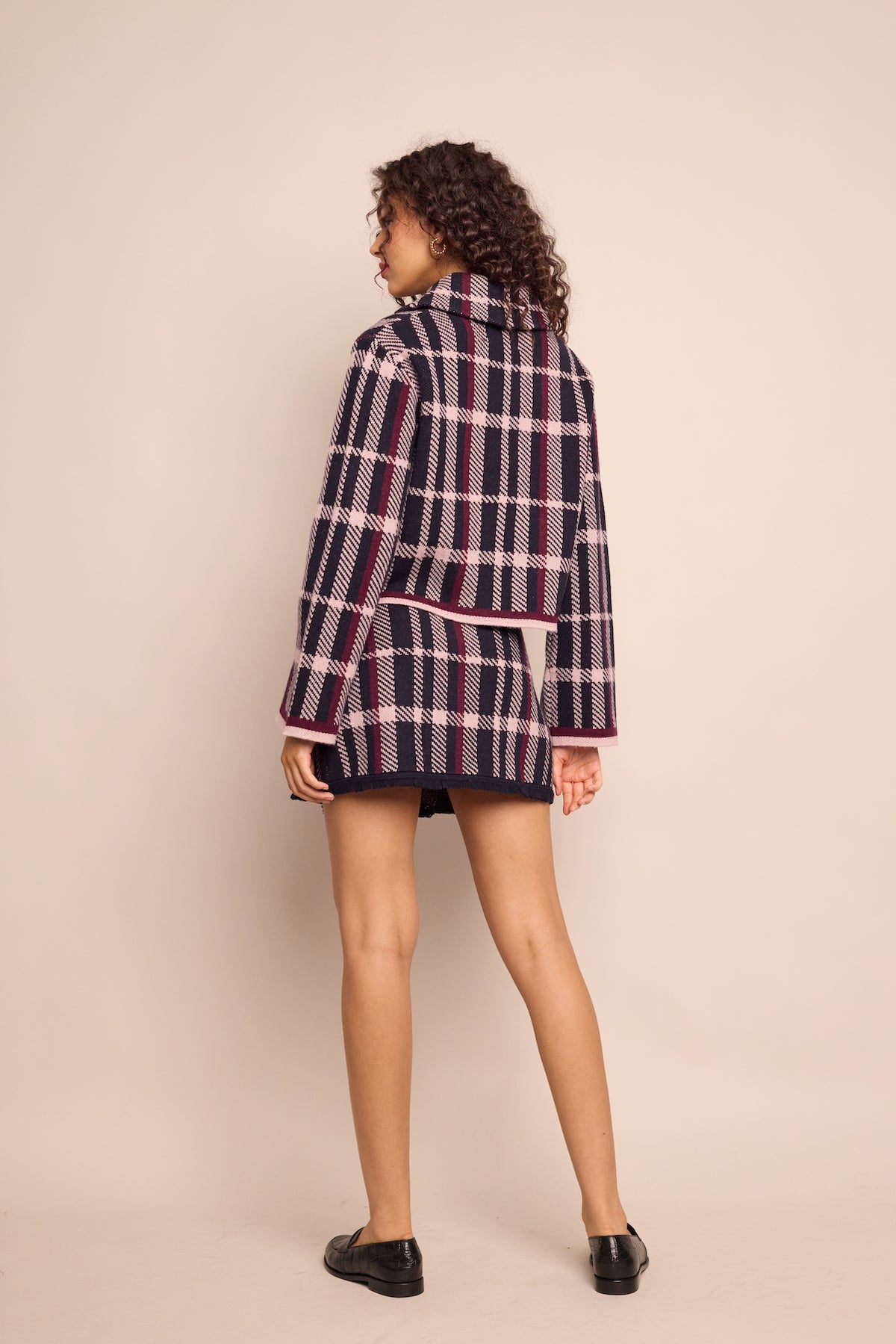 Jodi Mini Skirt in Navy Plaid