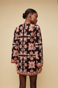 Fritz Dress in Black Paisley Scarf