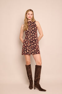 Myrtle Dress in Painted Animal Brown