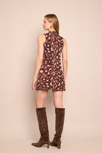Myrtle Dress in Painted Animal Brown