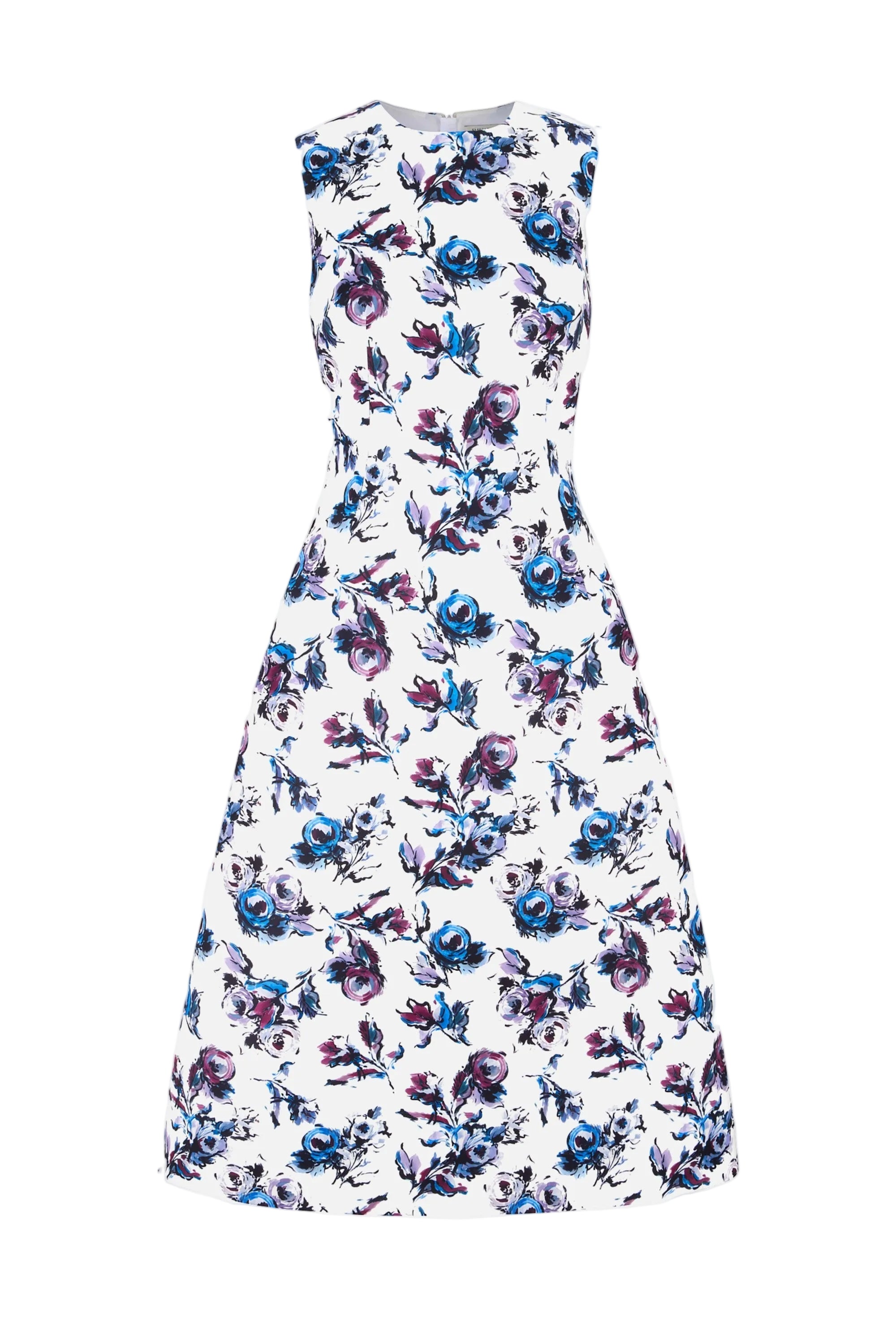 Rumi Dress in Purple & Blue Floral Print Genzianella