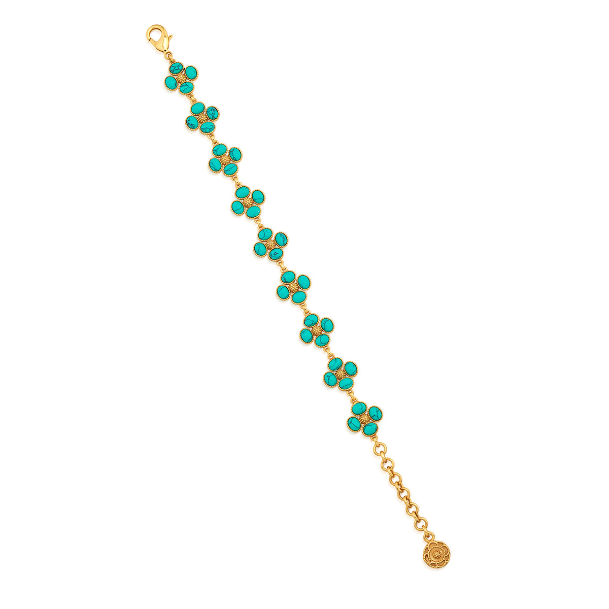 Berry Clover Link Bracelet in Turquoise