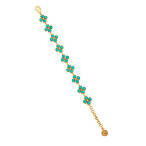 Berry Clover Link Bracelet in Turquoise