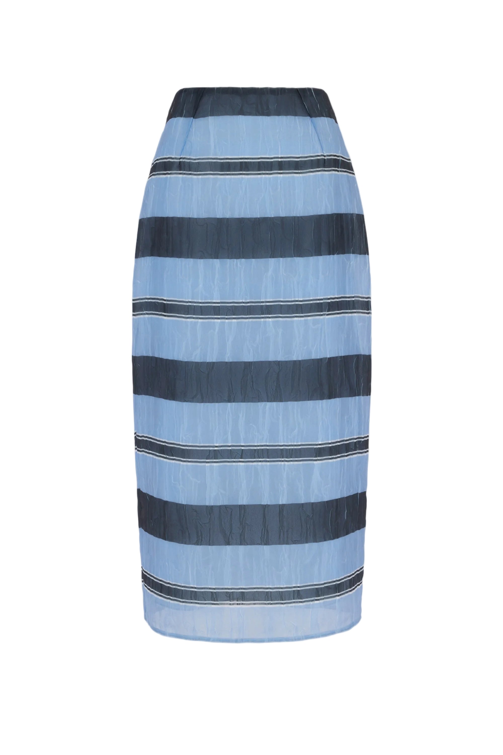 Priya Skirt in Blue & Black Textured Organza
