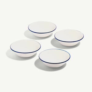 Side Bowls in Navy Rim