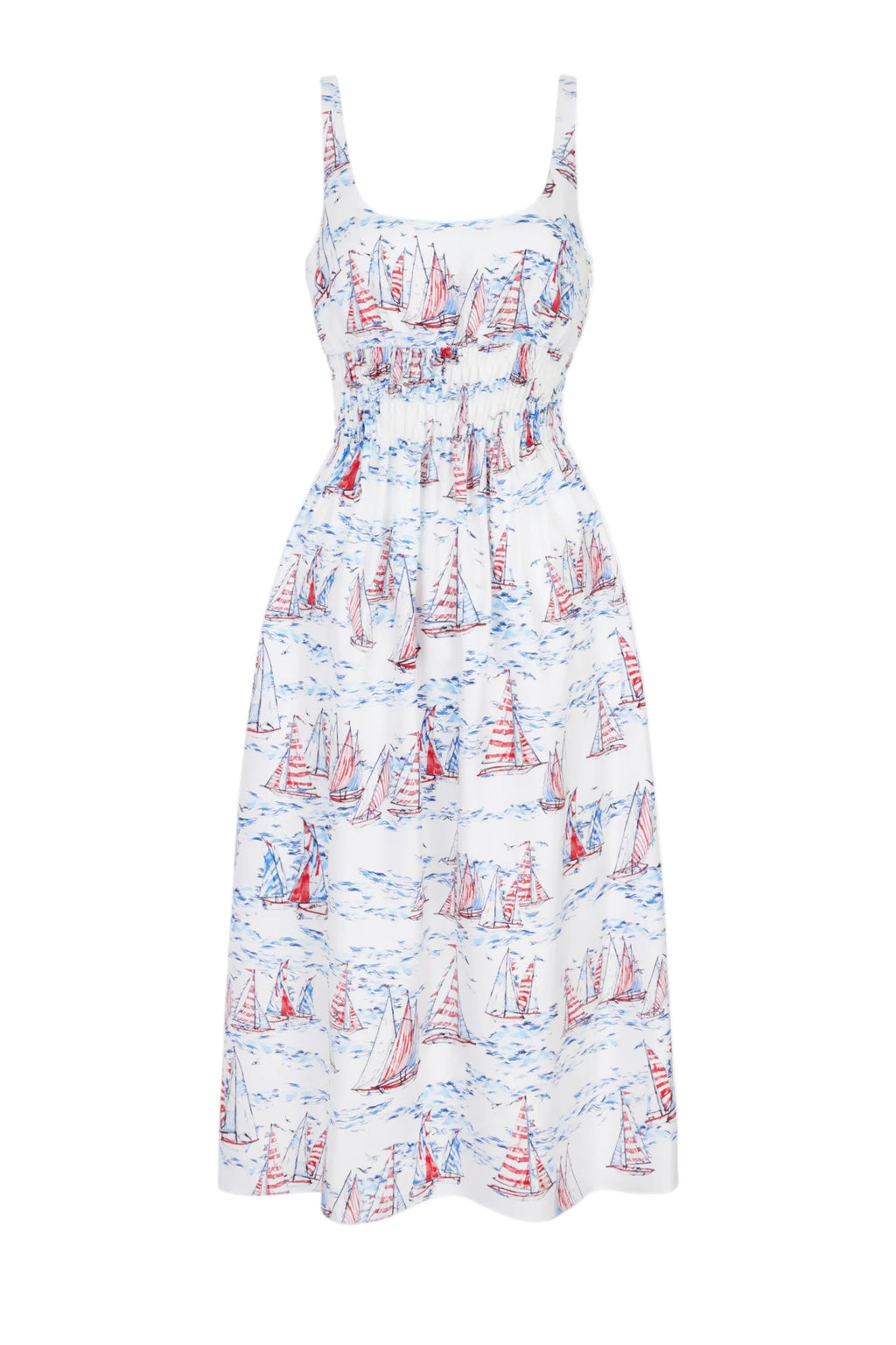 Giovanna Dress in Boat Print Silk Twill