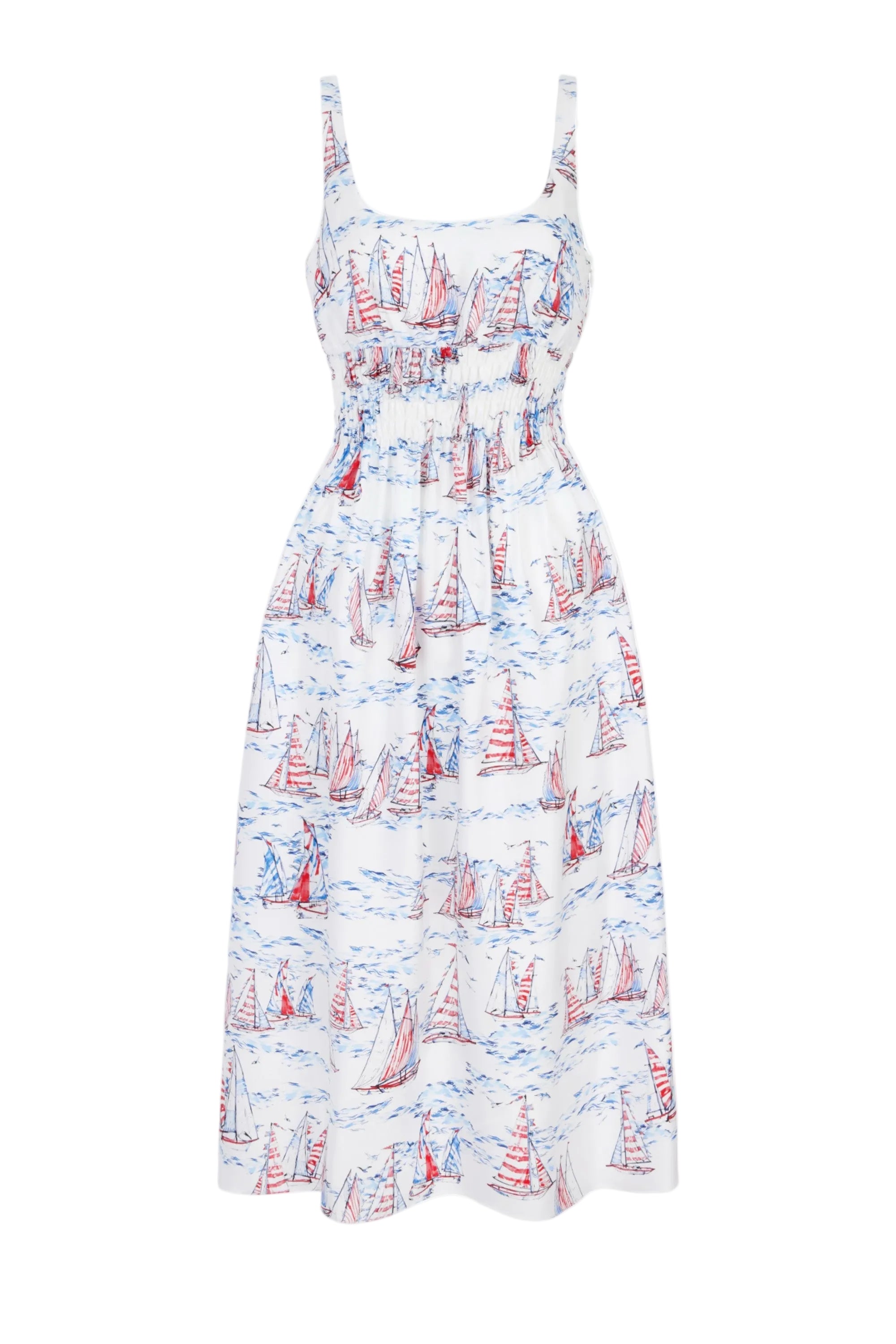 Giovanna Dress in Boat Print Silk Twill