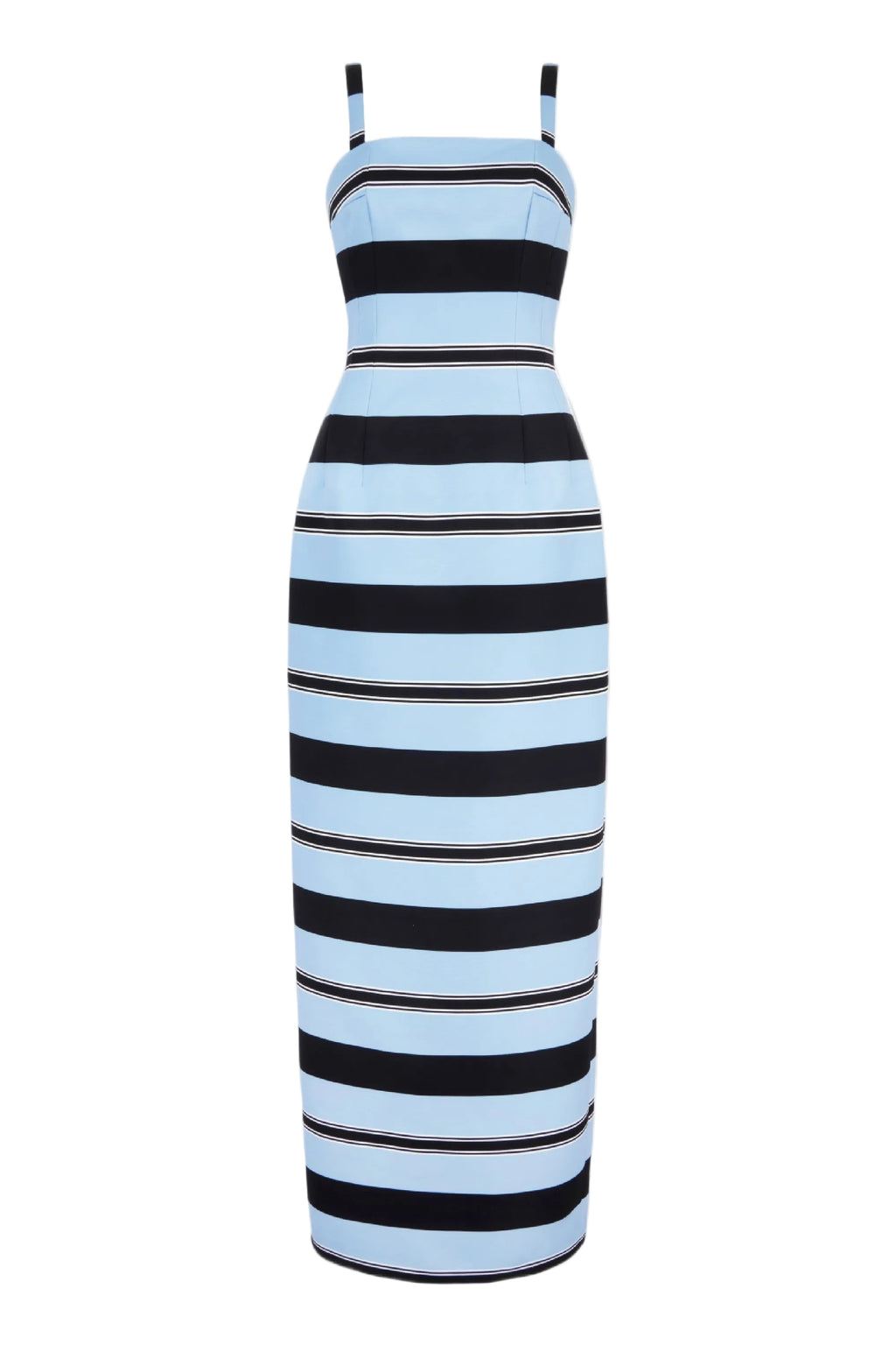 Regina Dress in Blue & Black Striped Taffeta Faille