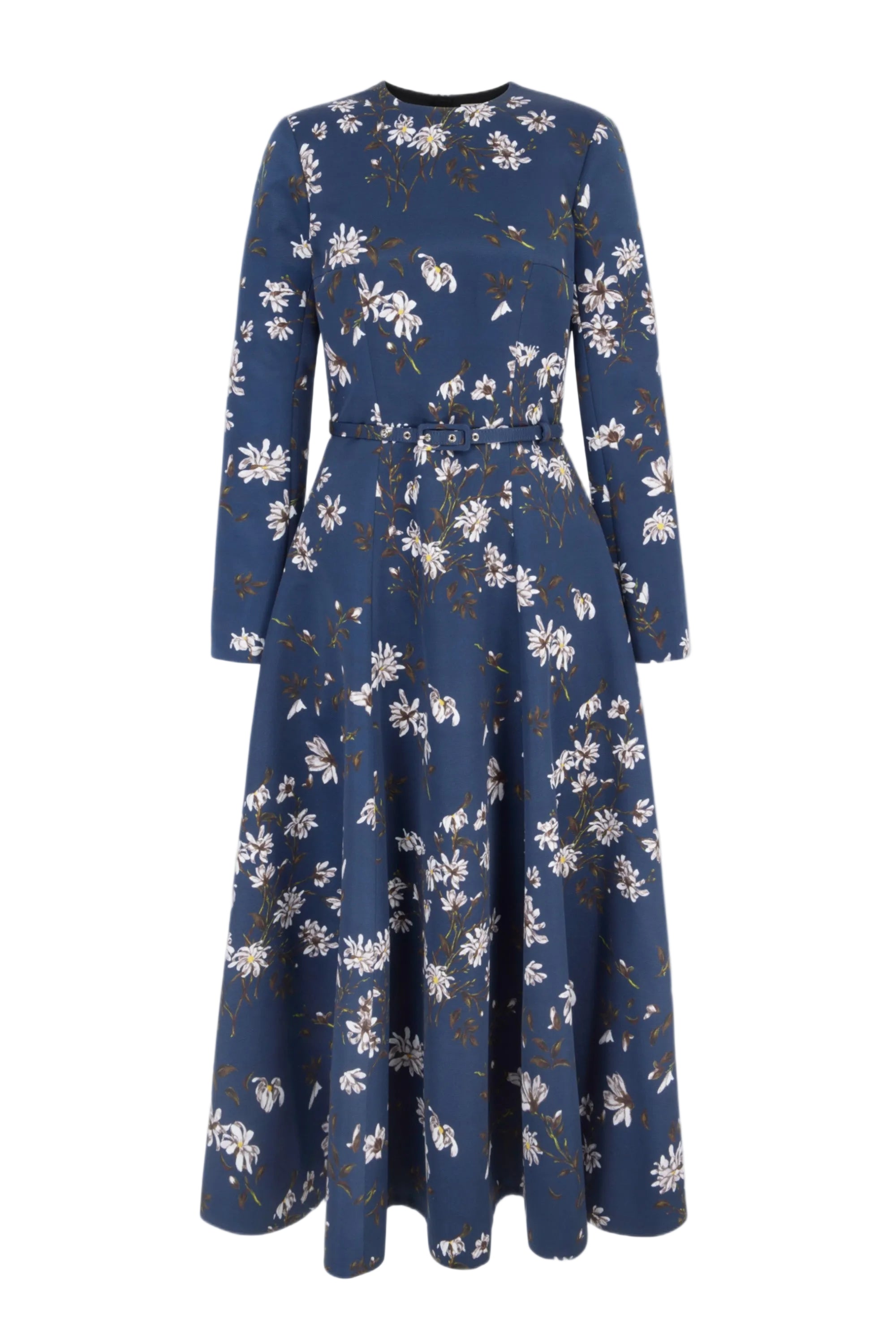 Capucine Dress in Midnight Magnolia Taffeta Faille