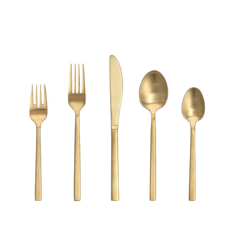 Arezzo Brushed Gold 5pc Place Setting