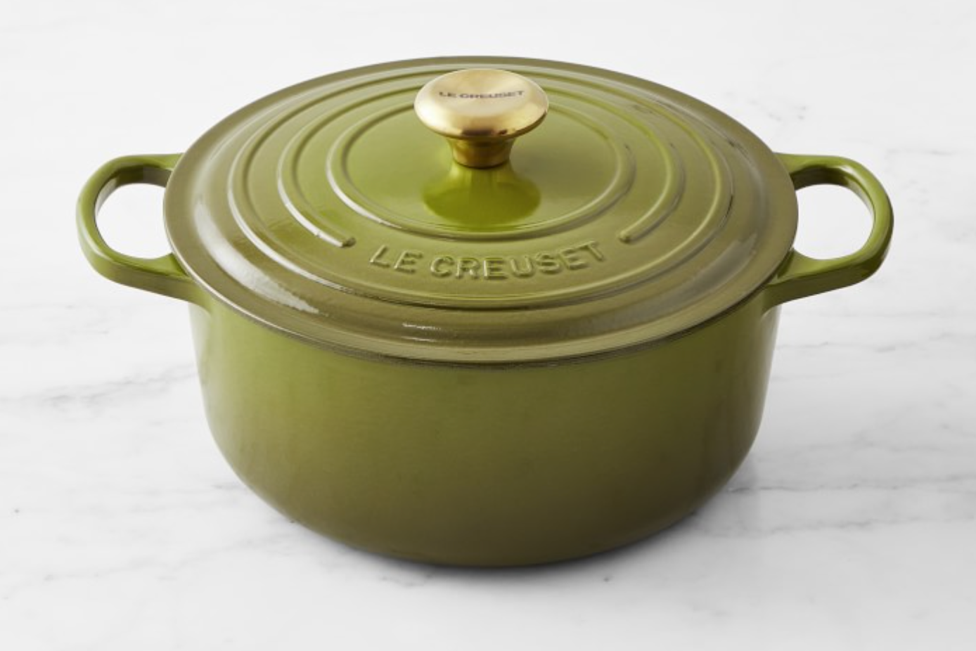 5 1/2 QT Signature Enameled Cast Iron Round Dutch Oven, Olive