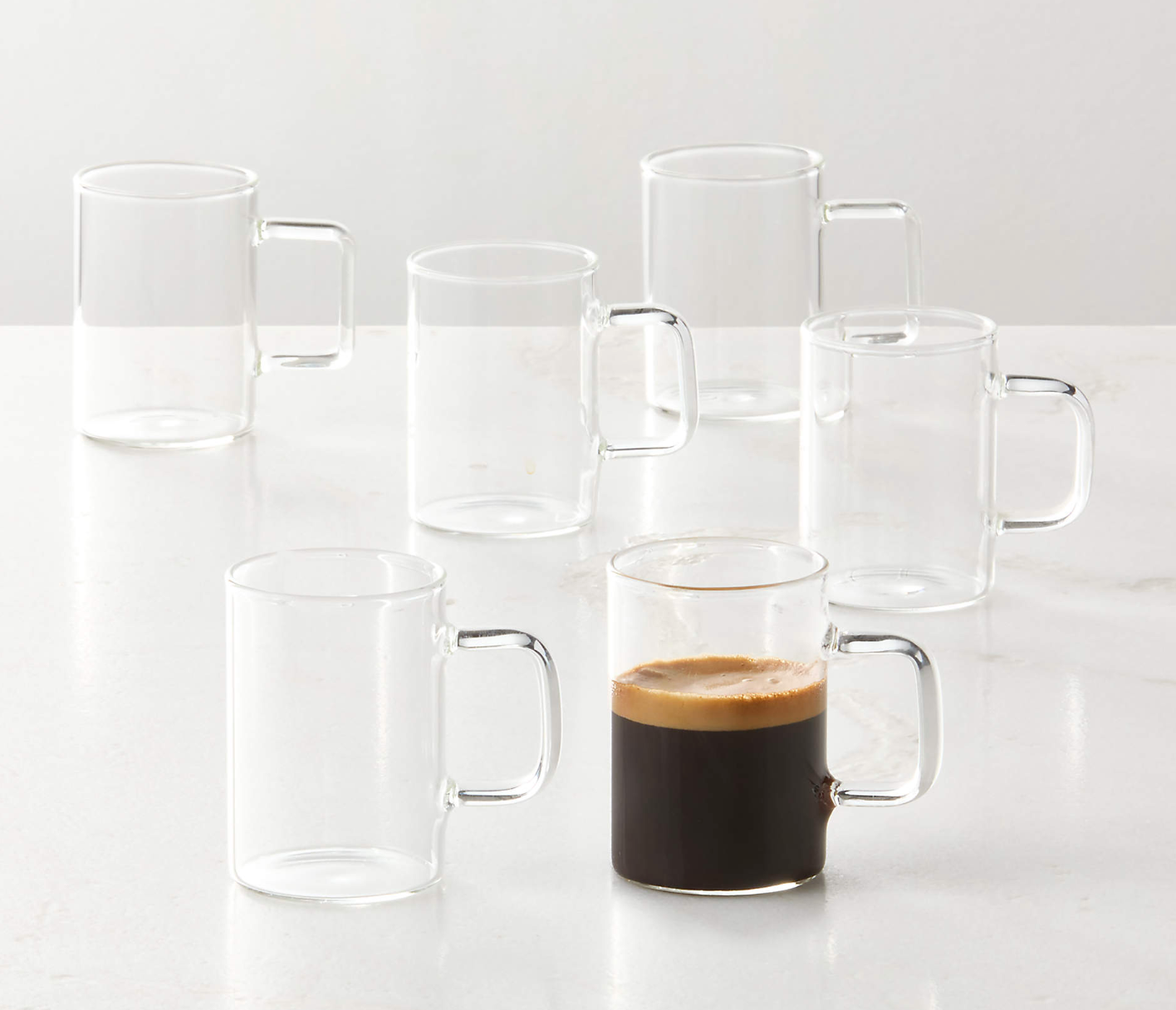 Cantina Clear Glass Espresso Cups 4oz Set of 6