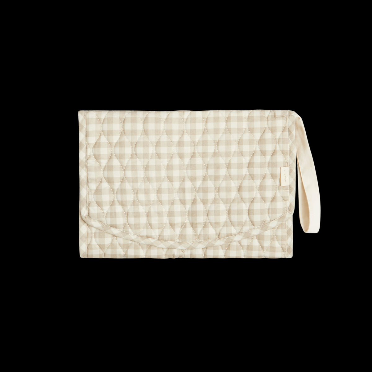 Portable Changing Pad in Beige Gingham