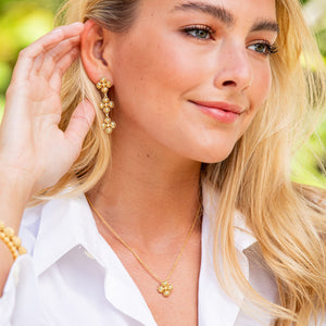 Berry Clover Linear Earrings in Gold