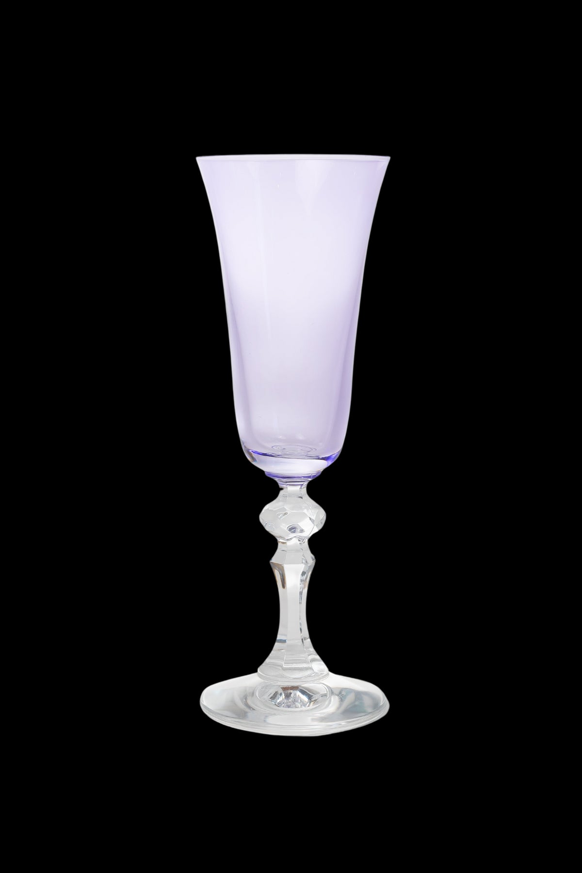 Estelle Colored Regal Flute With Clear Stem, Set of 6 in Lavender