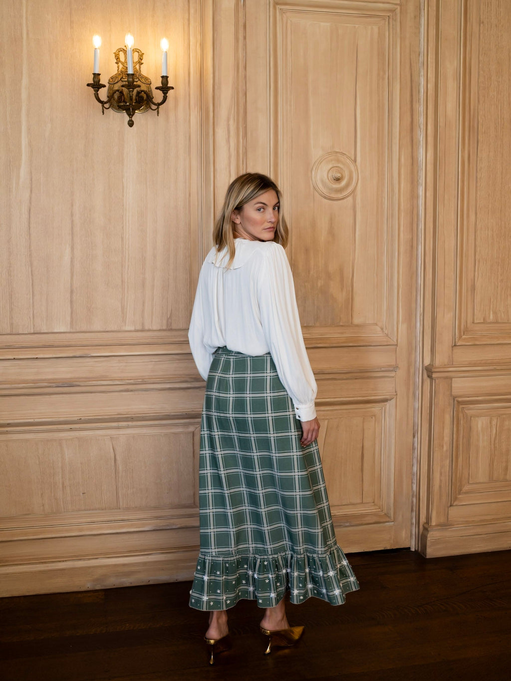 Wrap Skirt in Pin Stripe