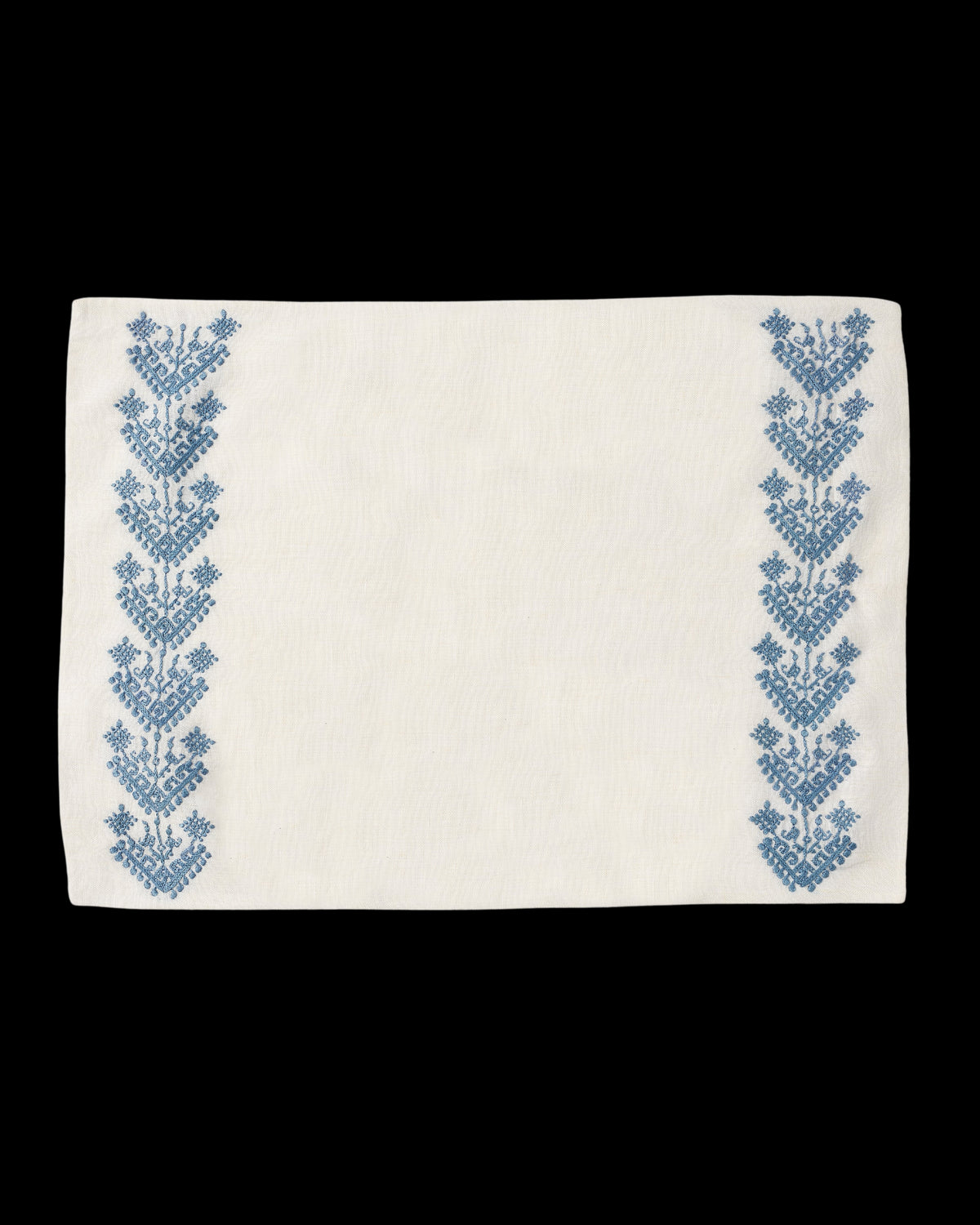 Schemata Embroidered Linen Placemat in Blue