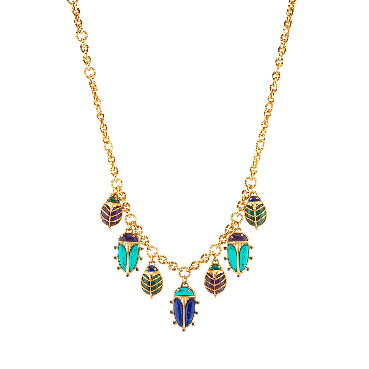 Scarab Family Necklace in Multi