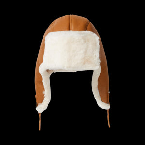 Aviator Hat in Tan and Cream