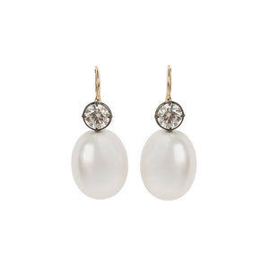 Delfina Pearl and Diamond Drop Earring